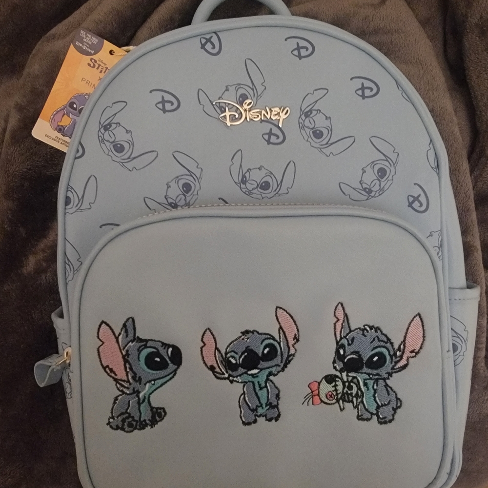 Disney Gray and Blue Stitch Kids Backpack